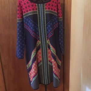 Long sleeve colorful dress